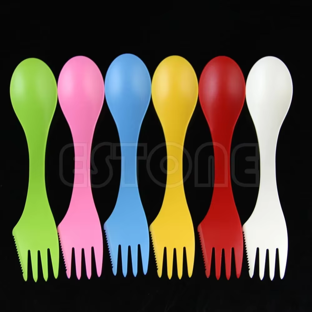 Camping Spork Set, 6 Pieces with Spoon, Fork and Knife