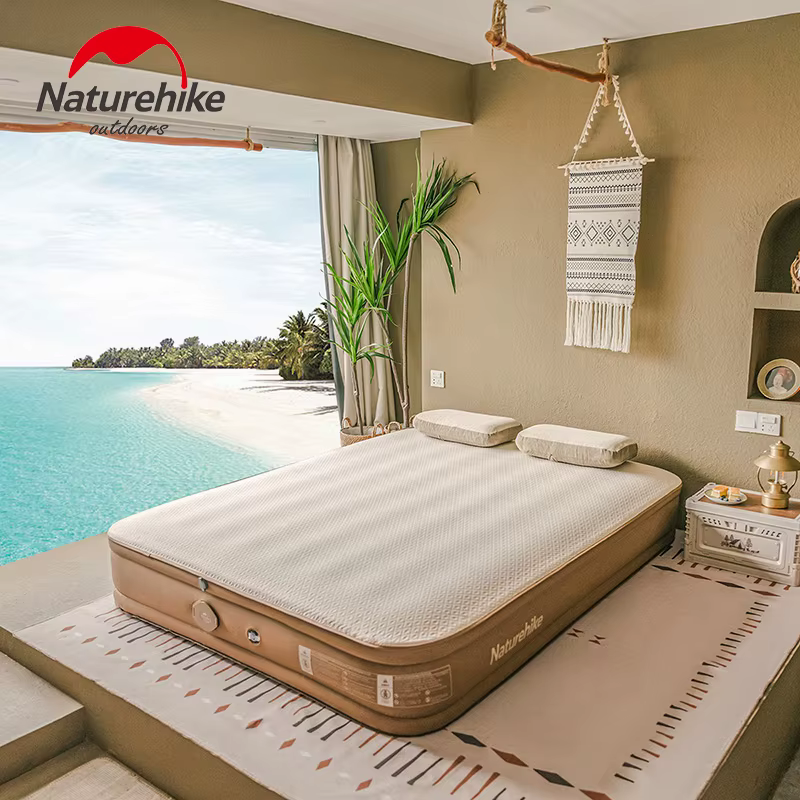 Inflatable Double Air Bed 30cm Sponge Camping Mattress