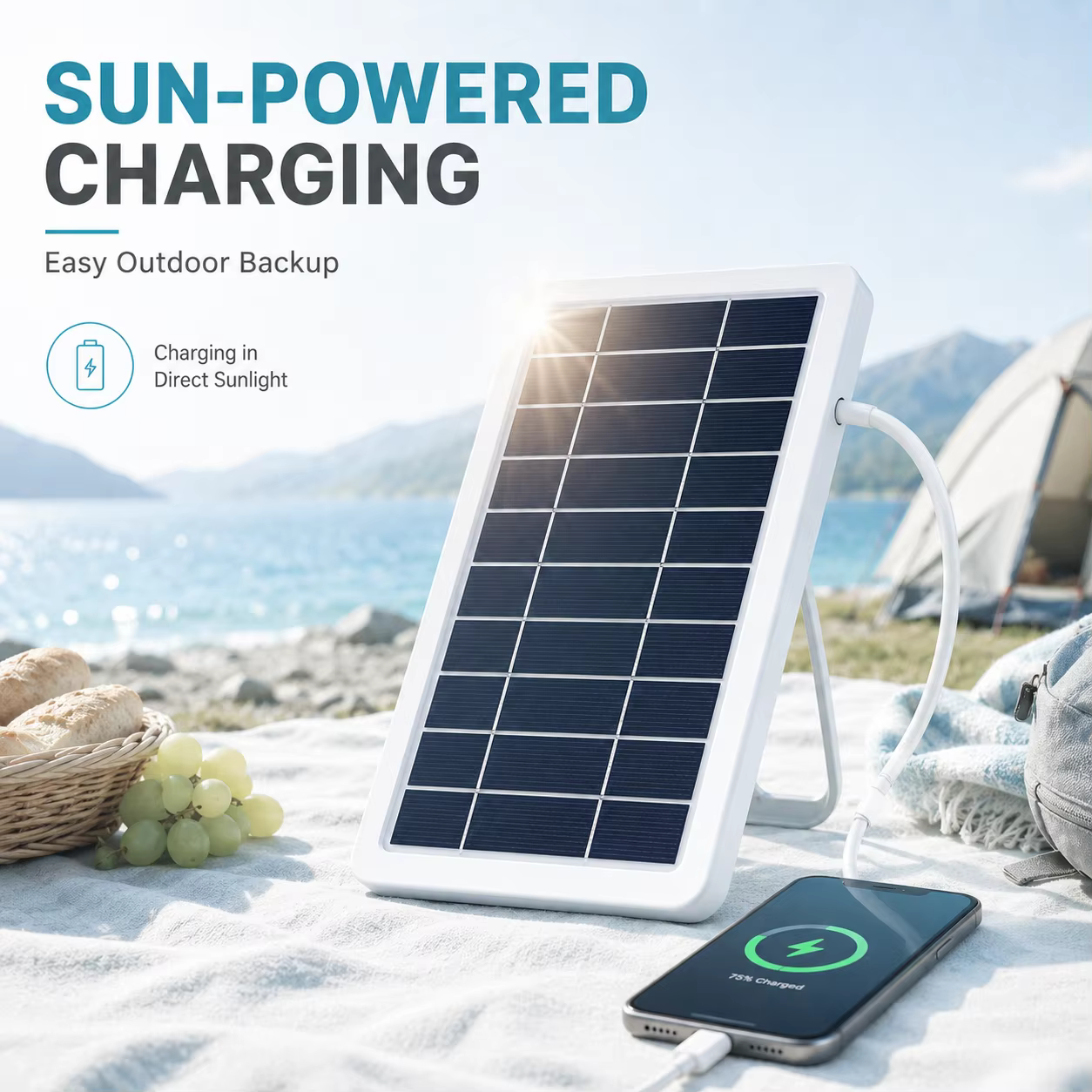 2W 5V Portable Solar Panel USB Charger Waterproof for Phone