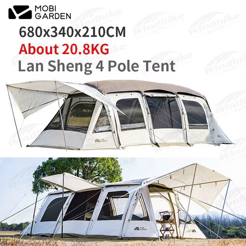 Mobi Gearden Outdoor New 3/4 Pole Tunnel Tent Portable Large