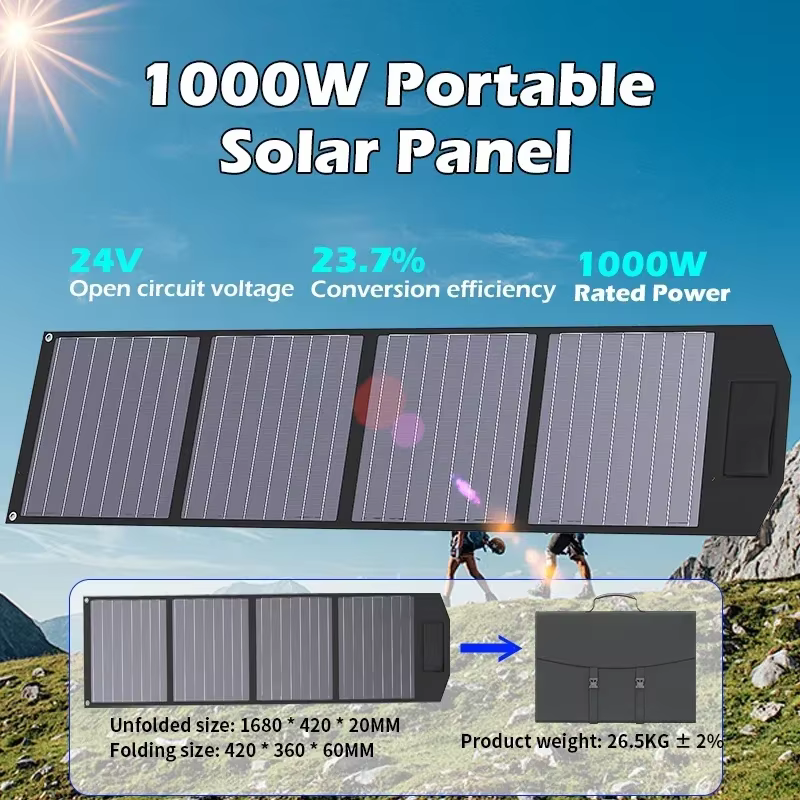 1000w Foldable Solar Panel Portable Monocrystalline Etfe 18v-24v