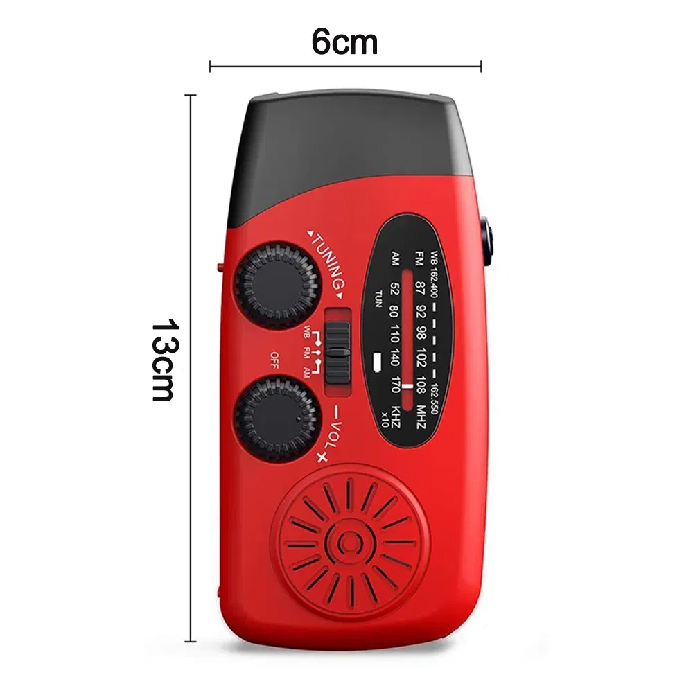Emergency Weather Radio with Solar Hand Crank and Light