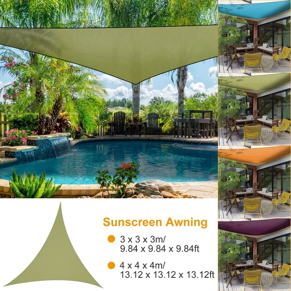 Triangle Shade Sail Canopy 3x3x3m Outdoor Sun Shelter