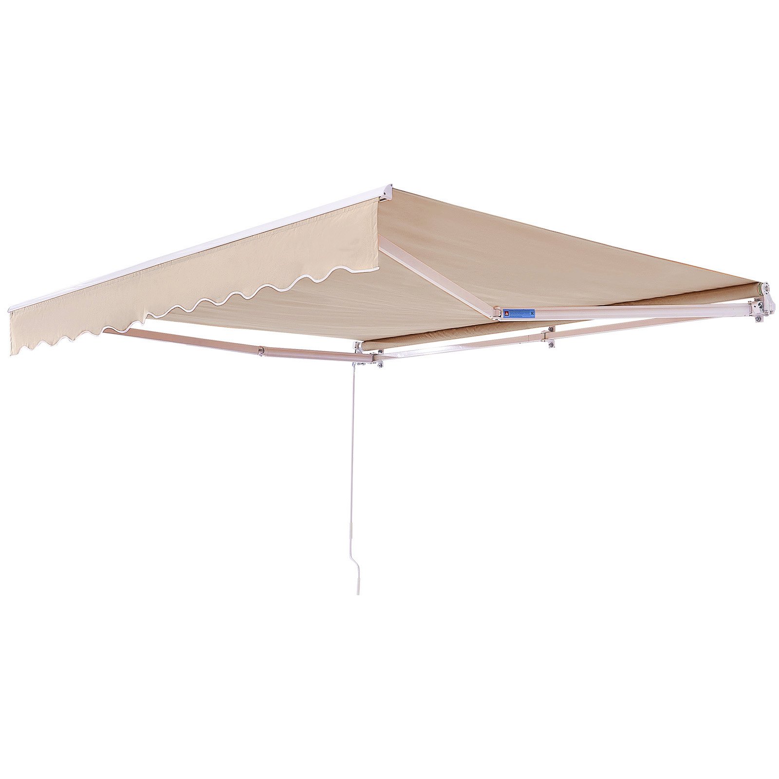 Manual Retractable Patio Awning Shelter, 10 x 8 ft