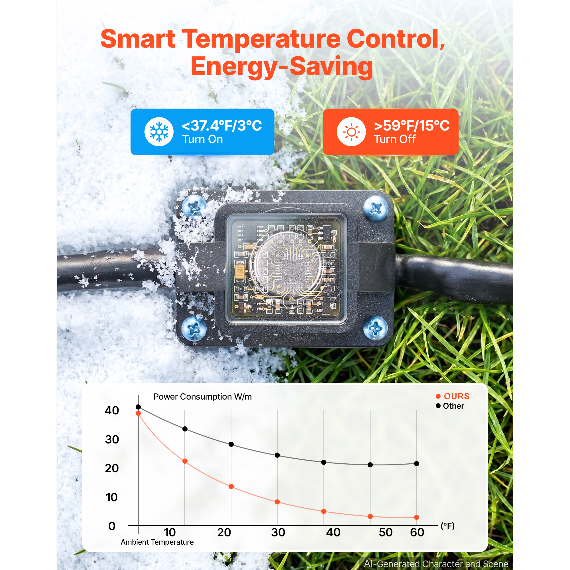 Heated Water Hose, 30 ft, with Built-in Thermostat
