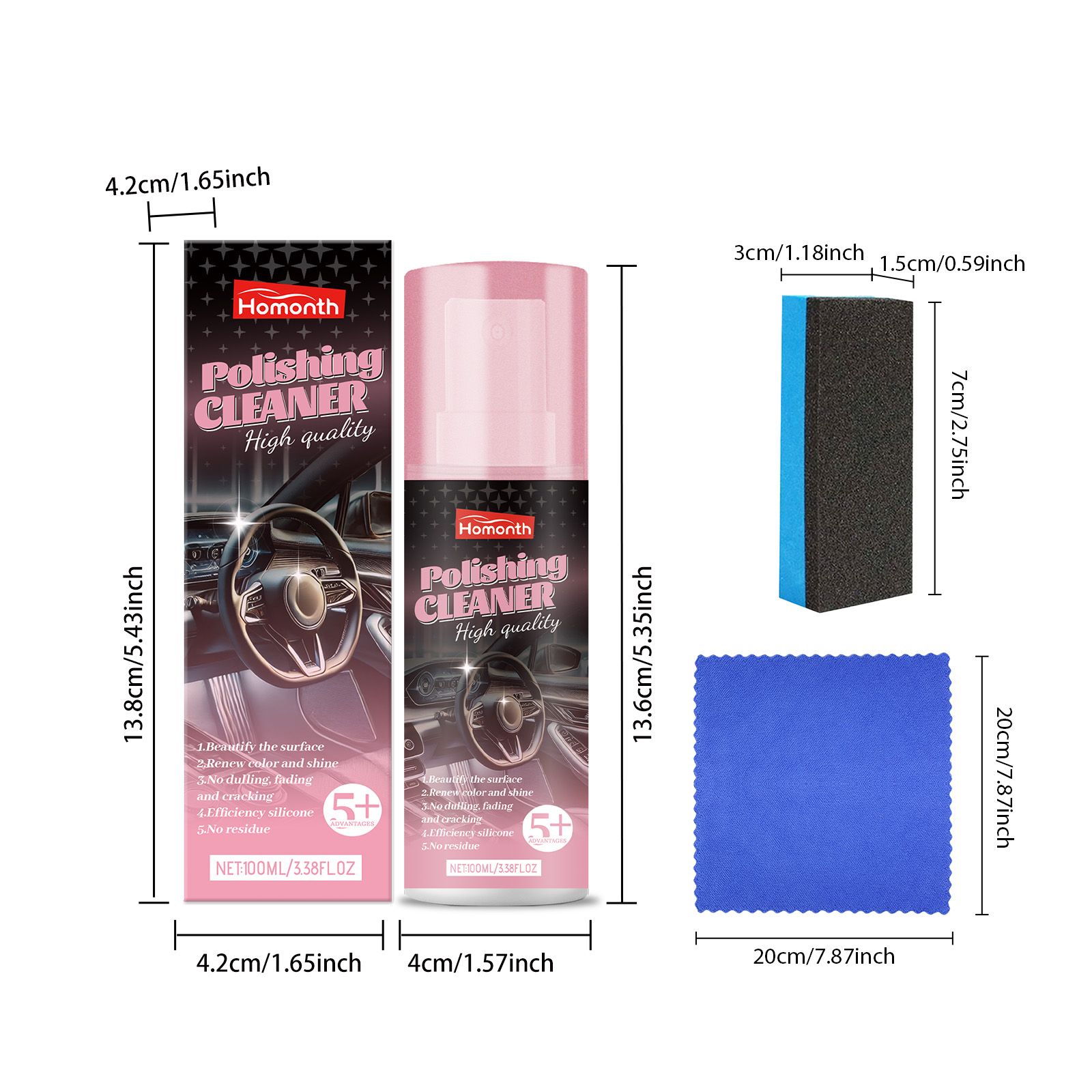 Homonth Automotive Interior Trim Care Kit, 1