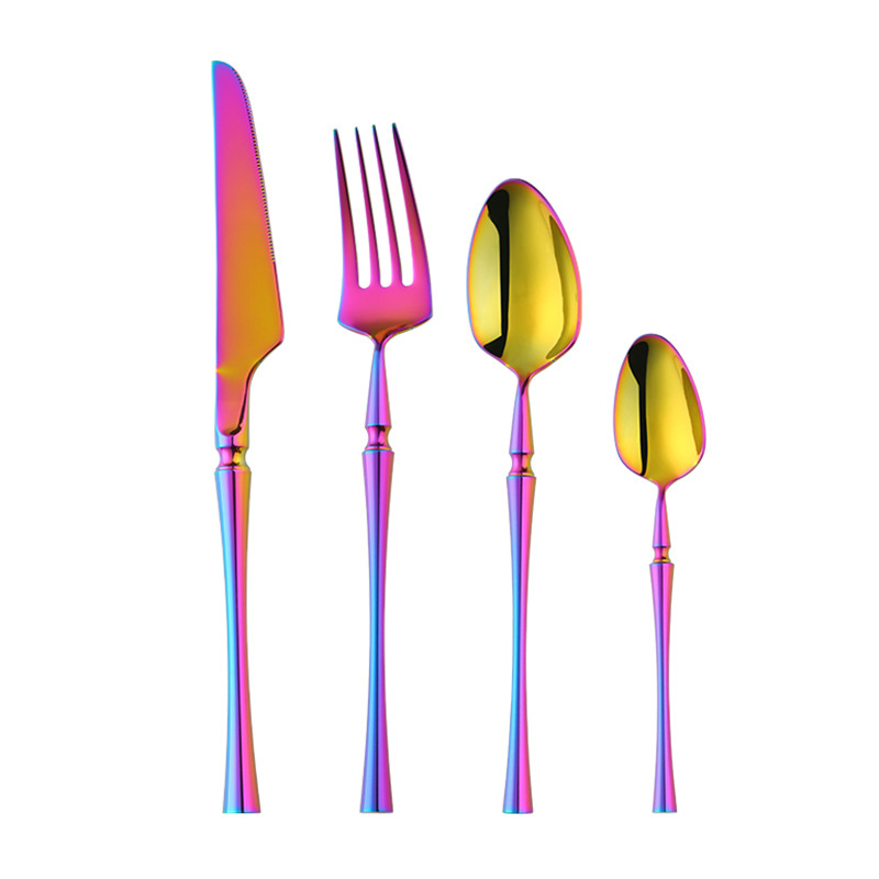 Cutlery Set in Rainbow 304 Stainless Steel, 4 Pieces