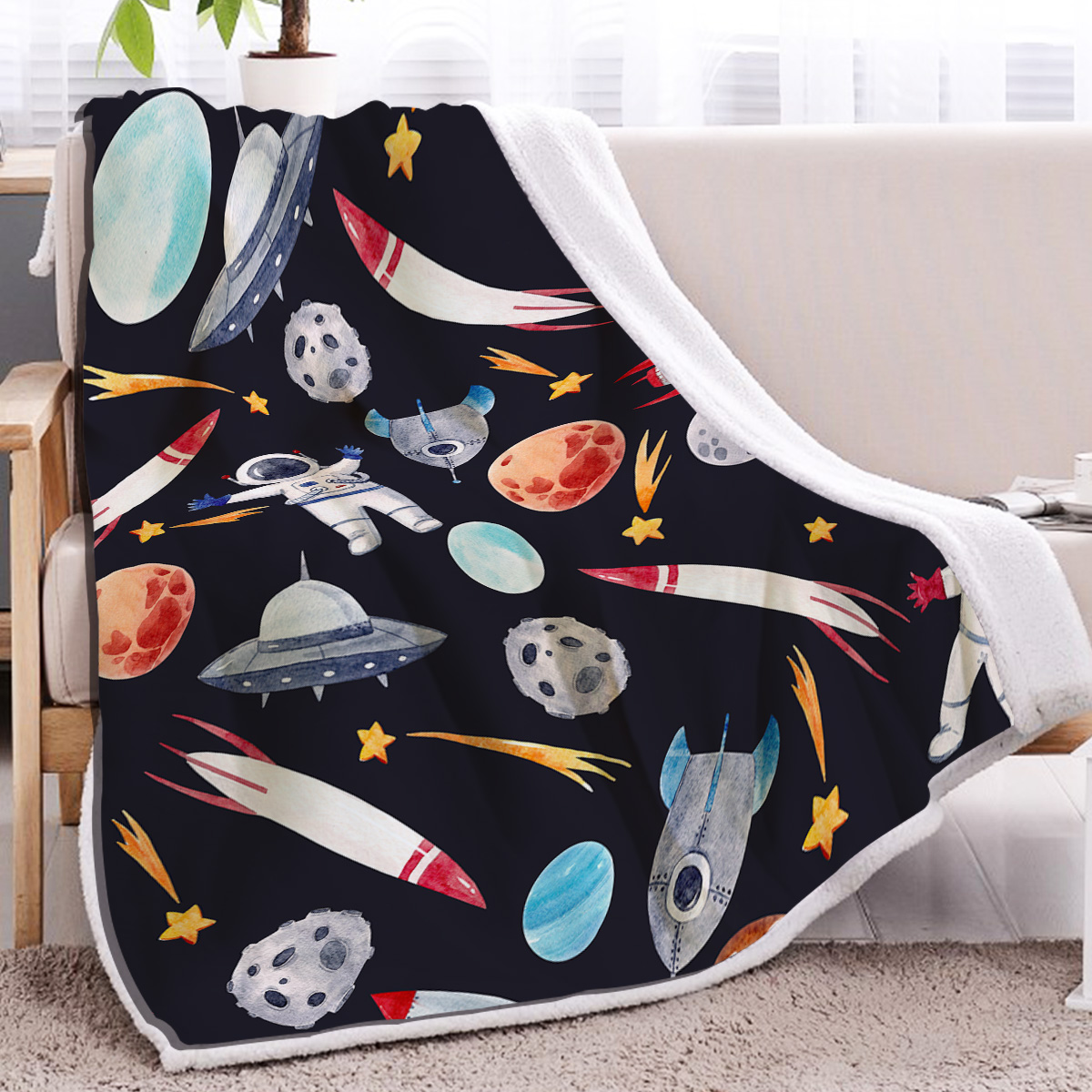 1 Pc of High Weight Soft, Warm and Simple Space Astronaut Themed