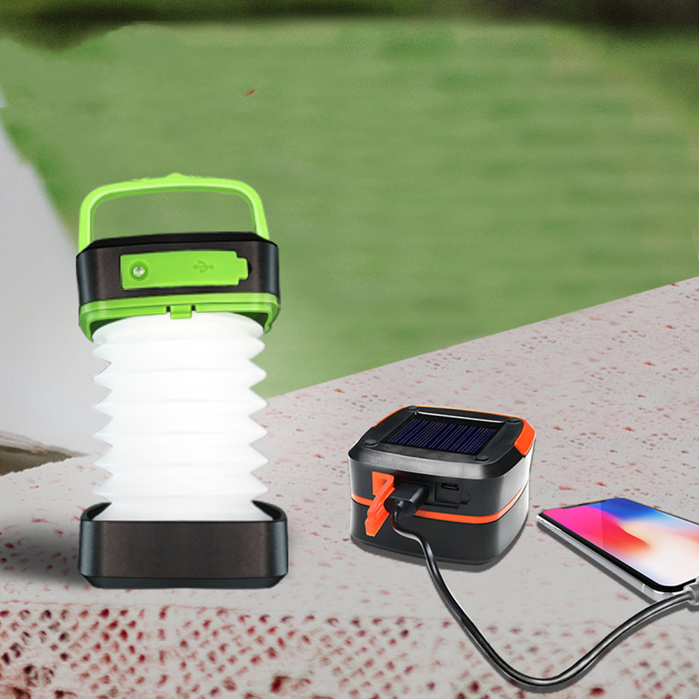 Camping Light with Solar Charging and Collapsible Body