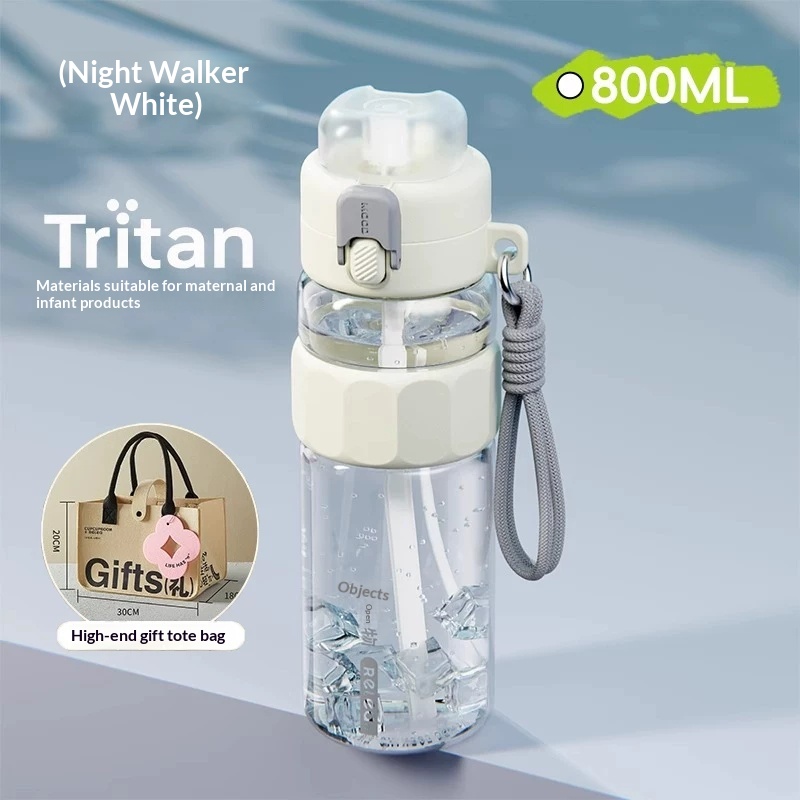 Summer Outdoor Mens Water Bottle with Straw